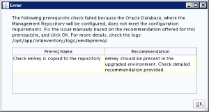 oracle 12c howto updrade avaiable emkey